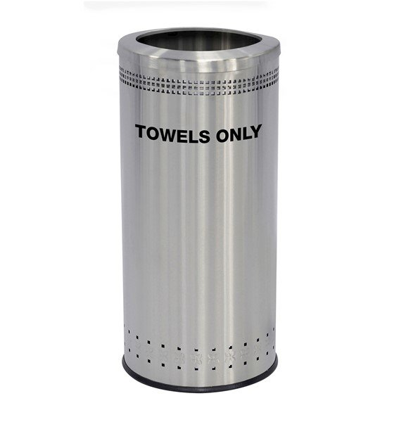 25 Gallon Precision Stainless Steel Round Towel Receptacle