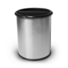 3.2 Gallon Precision Steel Round Waste Basket With Two Liners