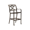 Palladian Strapped Bar Stool with X Style Aluminum Back