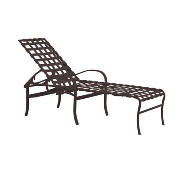 Palladian Vinyl Strapped Chaise Lounge with Aluminum Frame
