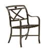 Palladian Vinyl Strapped Dining Chair With X Style Back And Cast Aluminum Frame