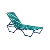 Kahana Crossweave Vinyl Strap Chaise Lounge with Aluminum Frame