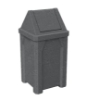 32 Gallon Plastic Receptacle with Swing Door Lid and Liner