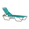 Tropi-Kai Vinyl Strap Chaise Lounge With Armless Aluminum Frame