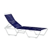 Tropi-Kai Vinyl Strap Chaise Lounge With Armless Aluminum Frame