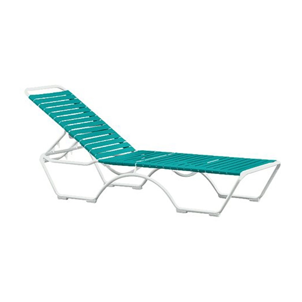 Kahana Vinyl Strap Chaise Lounge with Aluminum Frame Furniture Leisure