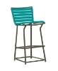 Tropi-Kai Vinyl Bar Stool With Armless Aluminum Frame