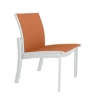 KOR Relaxed Sling Dining Chair With Stackable Armless Aluminum Frame