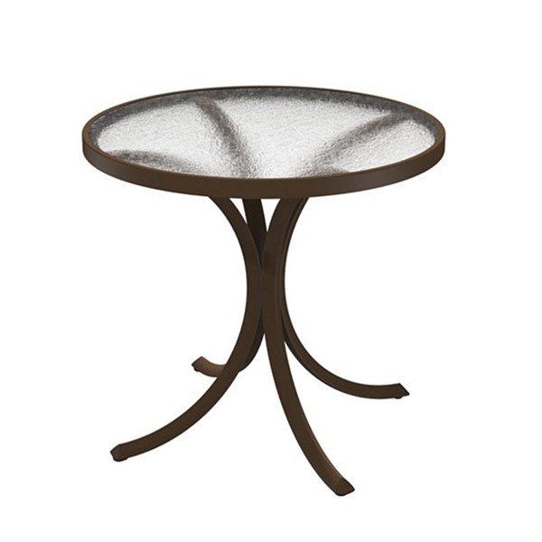 Curved Frame Base La'Stratta Top 30" Acrylic Round Dining Table by Tropitone - 19 lbs.