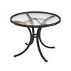 Curved Base Frame 36" Acrylic Round Dining Table without Umbrella Hole by Tropitone - 29 lbs