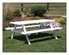 8 Ft. Traditional Wooden Picnic Table with 2 Attached Benches