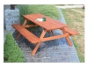 8 Ft. Traditional Wooden Picnic Table with 2 Attached Benches