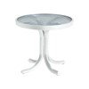 20" Acrylic Top Round Tea Table with Powder-Coated Aluminum Frame - 14 lbs.