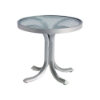 20" Acrylic Top Round Tea Table with Powder-Coated Aluminum Frame - 14 lbs.