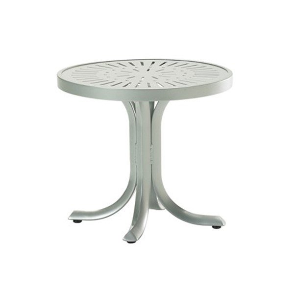 20" La'Stratta Round Tea Table with Powder-Coated Aluminum Frame by Tropitone - 14 lbs.