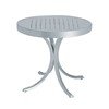 20" Boulevard Punched Aluminum Round Tea Table with Powder-Coated Aluminum Frame by Tropitone - 14 lbs.