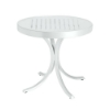 20" Boulevard Punched Aluminum Round Tea Table with Powder-Coated Aluminum Frame by Tropitone - 14 lbs.