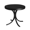 20" Boulevard Punched Aluminum Round Tea Table with Powder-Coated Aluminum Frame by Tropitone - 14 lbs.