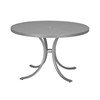 Curved Base Design Boulevard 30" Punched Aluminum Round Dining Table with Umbrella Hole by Tropitone