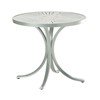 30" La'Stratta Punched Aluminum Top Round Dining Table with Powder-Coated Aluminum Frame by Tropitone - 15.5 lbs