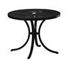 Curved Base Frame 36" La'Stratta Punched Aluminum Round Dining Table with Umbrella Hole by Tropitone - 28 lbs.