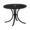 Curved Base Frame 36" La'Stratta Punched Aluminum Round Dining Table with Umbrella Hole by Tropitone - 28 lbs.