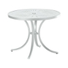 Curved Base Frame 36" La'Stratta Punched Aluminum Round Dining Table with Umbrella Hole by Tropitone - 28 lbs.