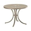 Curved Base Frame 36" La'Stratta Punched Aluminum Round Dining Table with Umbrella Hole by Tropitone - 28 lbs.