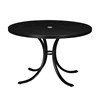 Curved Base Frame 42" Boulevard Punched Aluminum Round Dining Table with Umbrella Hole by Tropitone - 48 lbs.