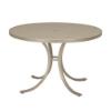 Curved Base Frame 42" Boulevard Punched Aluminum Round Dining Table with Umbrella Hole by Tropitone - 48 lbs.