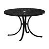 Curved Base Frame 42" La'Stratta Punched Aluminum Round Dining Table with Umbrella Hole by Tropitone - 48 lbs.