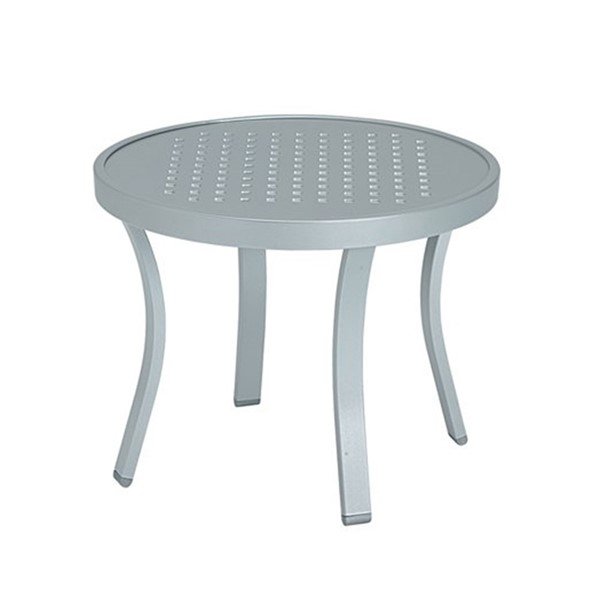 20" Round Boulevard Punch Aluminum Tea Table with Powder-Coated Aluminum Frame by Tropitone - 11 lbs.