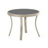 20" Round High Pressure Laminate Tea Table with Powder-Coated Aluminum Frame by Tropitone - 10 lbs.