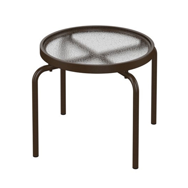 20" Round Acrylic Stacking tea Table with Powder-Coated Aluminum Frame by Tropitone - 8 lbs.