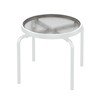 20" Round Acrylic Stacking tea Table with Powder-Coated Aluminum Frame by Tropitone - 8 lbs.