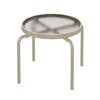 20" Round Acrylic Stacking tea Table with Powder-Coated Aluminum Frame by Tropitone - 8 lbs.