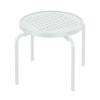 20" Round Boulevard Punched Aluminum Stacking Tea Table with Powder-Coated Aluminum Frame by Tropitone - 8 lbs.