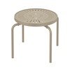 20" Round La'Stratta Punched Aluminum Stacking Tea Table with Powder-Coated Aluminum Frame by Tropitone - 8 lbs.