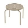 20" Round La'Stratta Punched Aluminum Stacking Tea Table with Powder-Coated Aluminum Frame by Tropitone - 8 lbs.