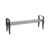 District 6' Square Pattern Arm Bench with Powder-Coated Aluminum Frame by Tropitone - 101 lbs.