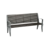 6' District Style Slat Back and Arm Bench with Powder-Coated Aluminum Frame - 153 lbs.