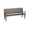 6' District Style Slat Back and Arm Bench with Powder-Coated Aluminum Frame - 153 lbs.