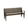 6' District Style Slat Back and Arm Bench with Powder-Coated Aluminum Frame - 153 lbs.