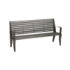 6' District Style Slat Back and Arm Bench with Powder-Coated Aluminum Frame - 153 lbs.