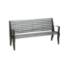 6' District Style Slat Back and Arm Bench with Powder-Coated Aluminum Frame - 153 lbs.