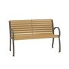4' District Style Slat Back and Arm Bench with Powder-Coated Aluminum Frame - 75 lbs.