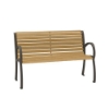 4' District Style Slat Back and Arm Bench with Powder-Coated Aluminum Frame - 75 lbs.