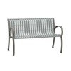 4' District Style Arm Bench with Powder-Coated Aluminum Frame and Slats - 121 lbs.