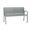 4' District Style Arm Bench with Powder-Coated Aluminum Frame and Slats - 75 lbs.