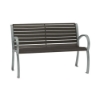 4' District Style Arm Bench with Powder-Coated Aluminum Frame and Slats - 75 lbs.